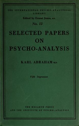 Cover for Selected papers of Karl Abraham