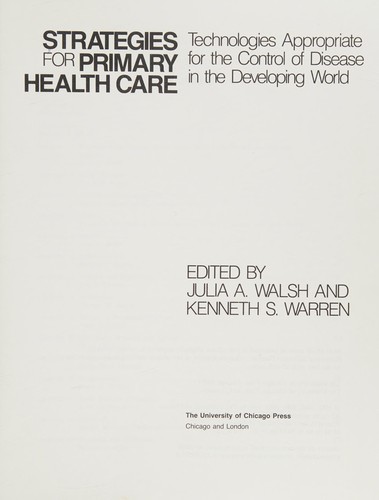 Cover for Strategies for Primary Health Care