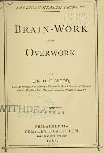 Cover for Brain-work and overwork