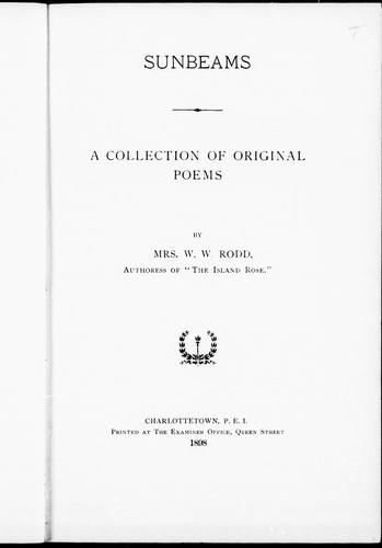 Cover for Sunbeams