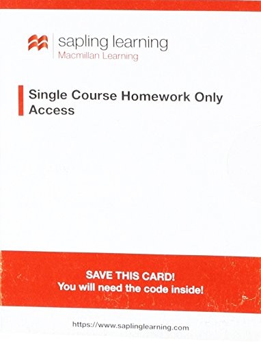Cover for Sapling Homework-Only for Introductory Chemistry