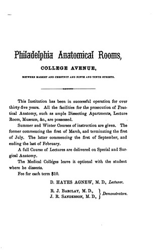 Cover for Valedictory address to the anatomical class of the Philadelphia School of Anatomy: Delivered on ...