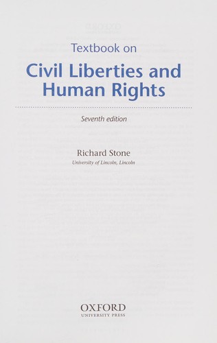 Cover for Textbook on civil liberties and human rights