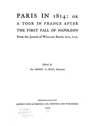 Cover for Paris in 1814