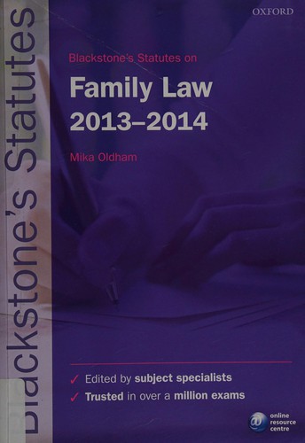 Cover for Blackstone's Statutes on Family Law 2013-2014