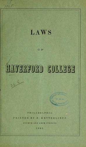 Cover for Laws of Haverford college