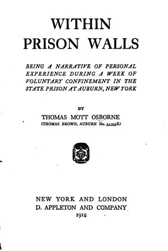 Cover for Within prison walls