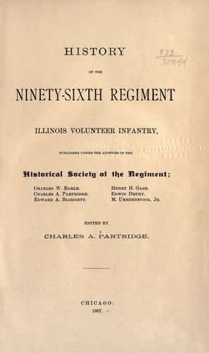 Cover for History of the Ninety-sixth Regiment