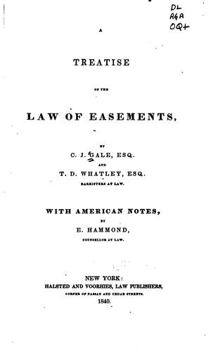 Cover for treatise on the law of easements