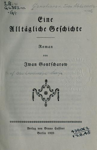 Cover for Eine alltägliche Geschichte