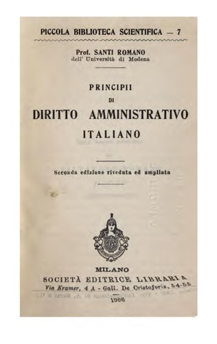 Cover for Principii di diritto amministrativo italiano...