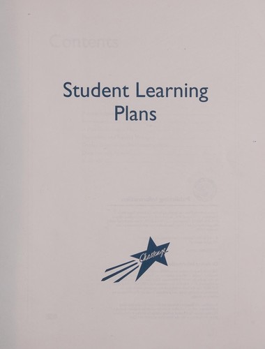 Cover for Student learning plans