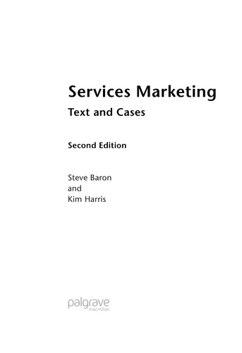 Cover for Services Marketing