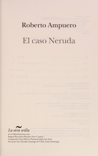Cover for CASO NERUDA, EL