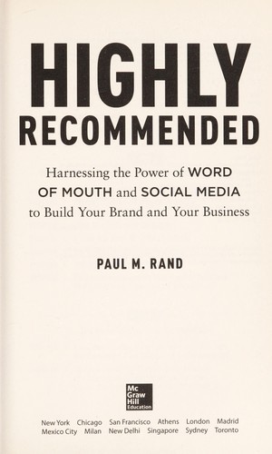 Cover for Highly recommended