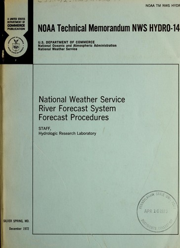 Cover for National Weather Service river forecast system forecast procedures
