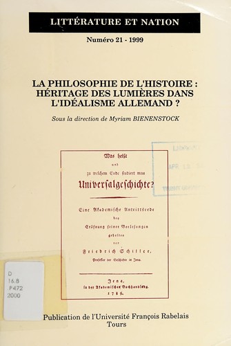 Cover for La philosophie de l'histoire