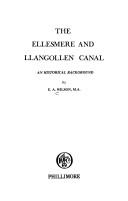 Cover for The Ellesmere and Llangollen Canal