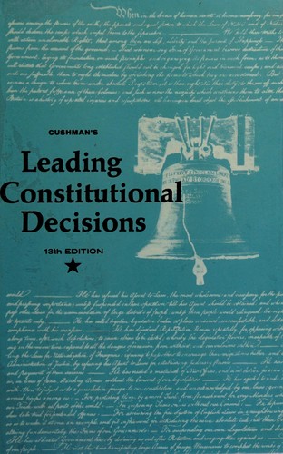 Cover for Leading constitutional decisions