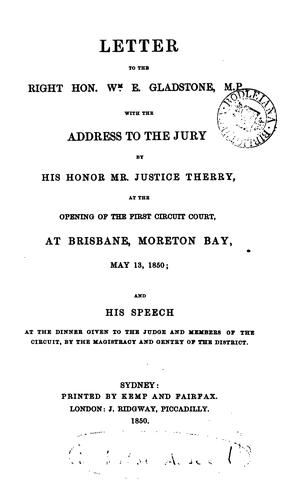 Cover for Letter to the Right Hon. Wm. E. Gladstone, M.P.: With the Address to the Jury
