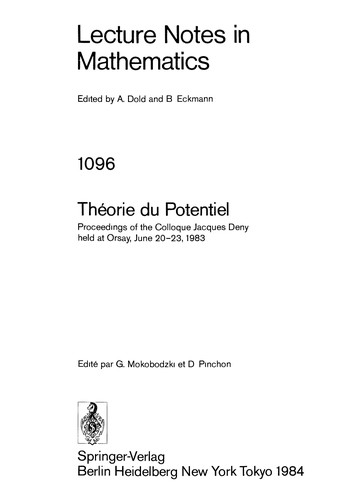 Cover for Théorie du potentiel