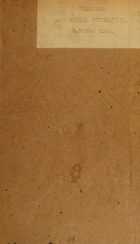 Cover for Fascism and social revolution,