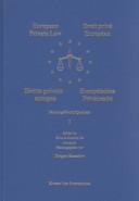Cover for European Private Law/Droit prive