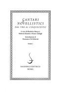 Cover for Cantari novellistici dal Tre al Cinquecento