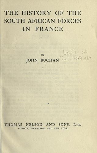 Cover for The history of the South African forces in France