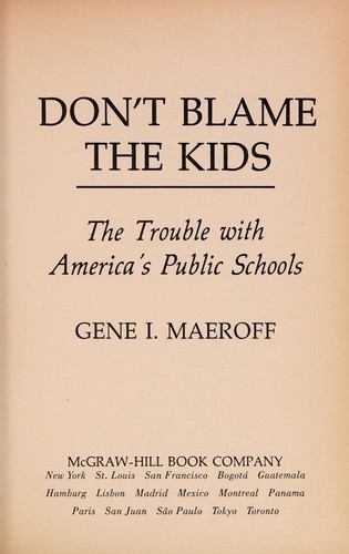 Cover for Don't blame the kids