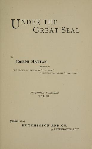 Cover for Under the great seal