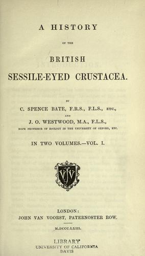 Cover for history of the British sessile-eyed Crustacea.