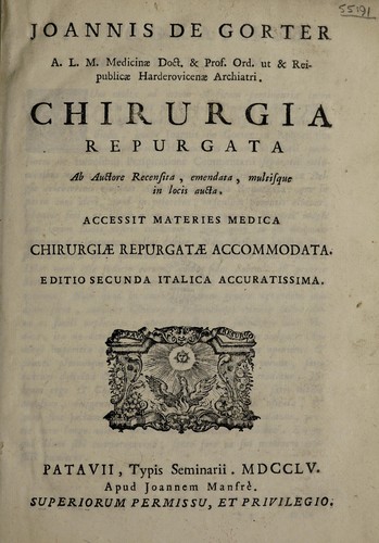 Cover for Chirurgia repurgata