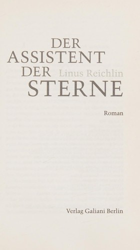Cover for Der Assistent der Sterne