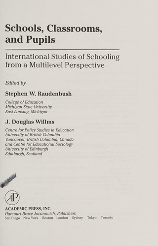 Cover for Schools, classrooms, and pupils