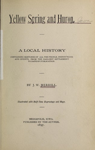 Cover for Yellow Spring and Huron