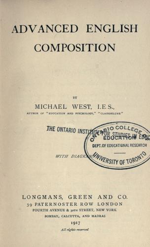Cover for Advanced English composition.