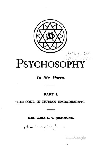 Cover for Psychosophy, in Six Parts ...
