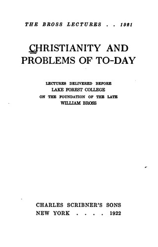Cover for Christianity and problems of to-day