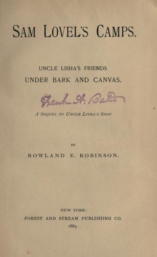Cover for Sam Lovel's camps