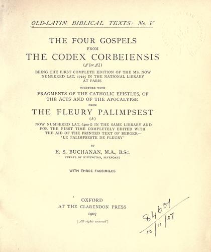 Cover for The four Gospels from the Codex Corbeiensis (ff [or ff2]