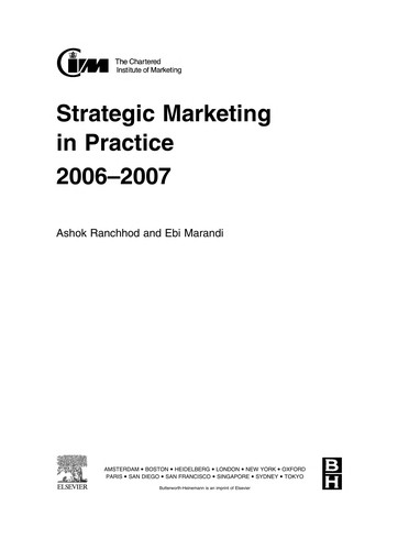 Cover for Strategic marketing in practice 2006-2007