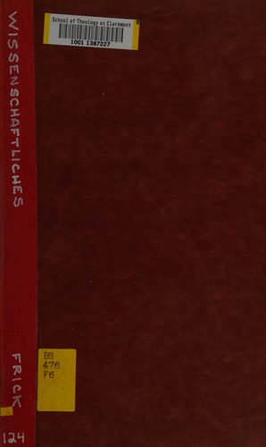 Cover for Wissenschaftliches und pneumatisches Verständnis der Bibel