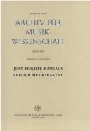 Cover for Jean-Philippe Rameaus letzter Musiktraktat, "Vérités également ignorées et interressantes tirées du sein de la nature" (1764)
