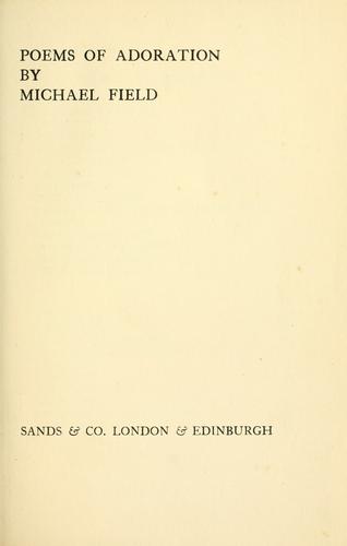 Cover for Poems of adoration
