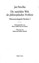 Cover for natürliche Welt als philosophisches Problem