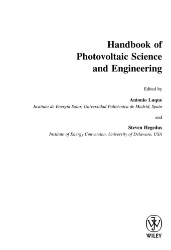 Cover for Handbook of photovoltaic science and engineering