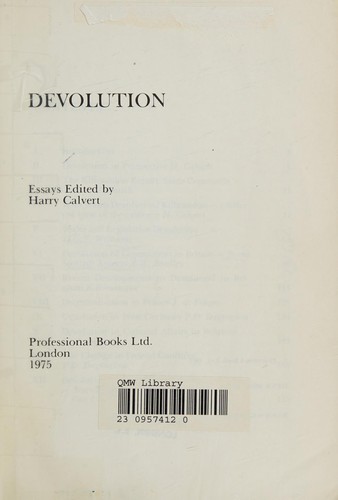 Cover for Devolution