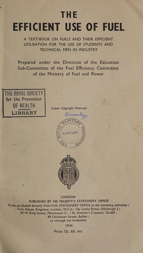 Cover for The efficient use of fuel