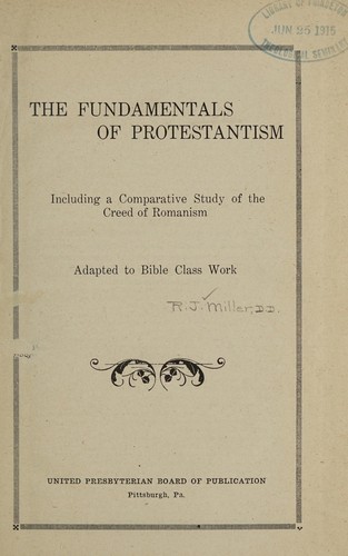 Cover for The fundamentals of Protestantism